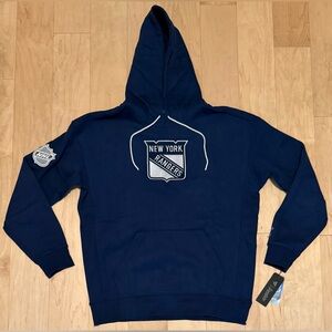 NWT Fanatics Signature NHL New York Rangers Logo Hoodie Sweatshirt Blue Men’s L